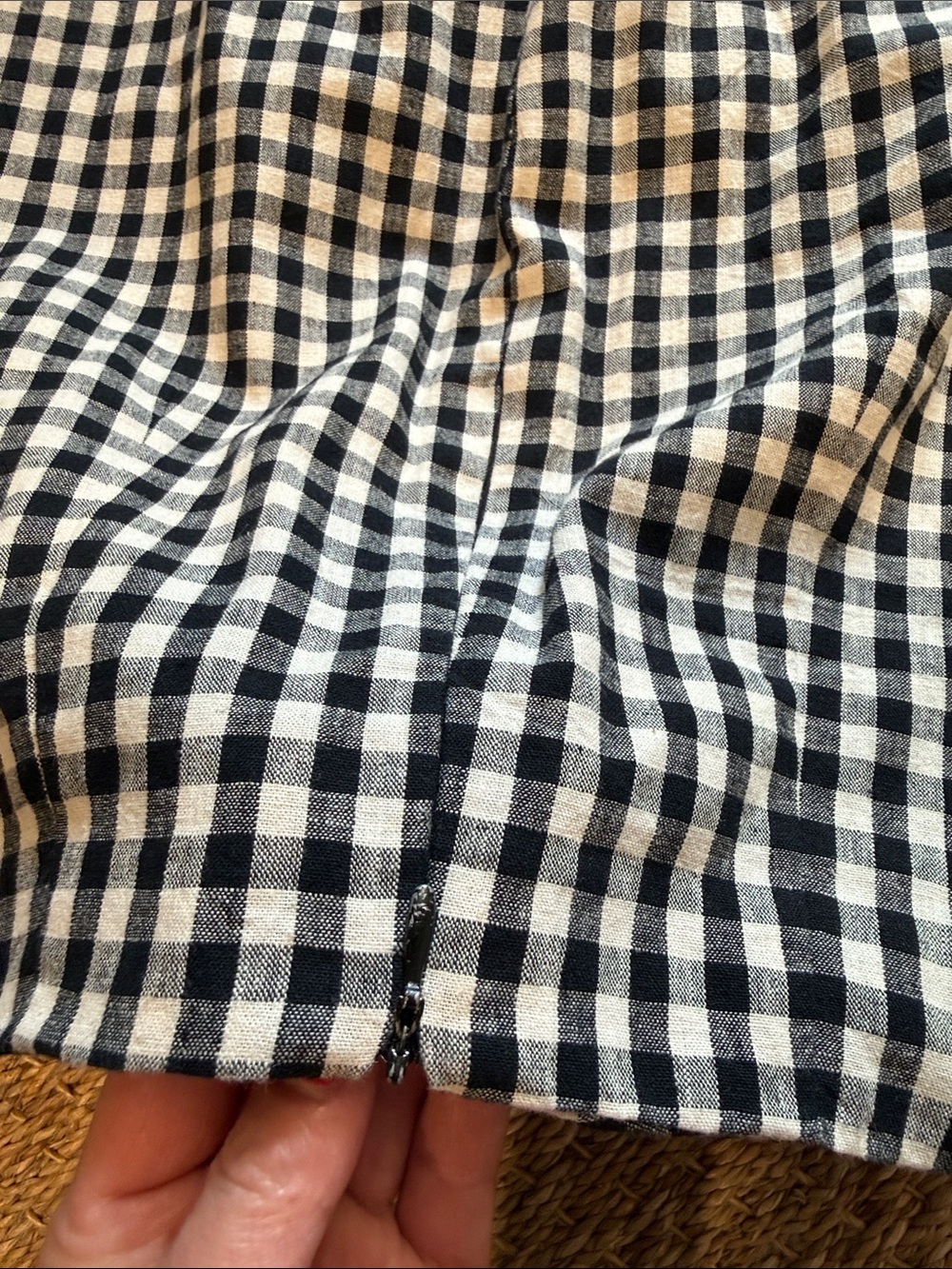 Massimo Dutti Black and White Gingham Midi Skirt - Picture 5 of 5